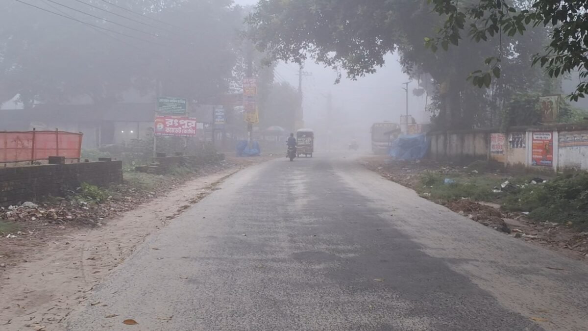 পঞ্চগড়ের তেঁতুলিয়ায় সকালে হালকা কুয়াশা ভেদ করে সূর্যের আলো